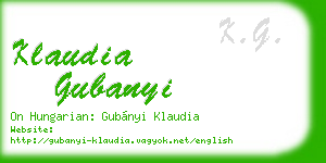 klaudia gubanyi business card